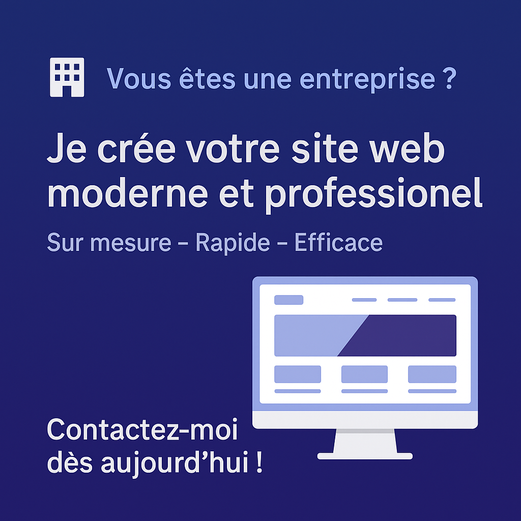 Création de site web professionnel pour entreprises